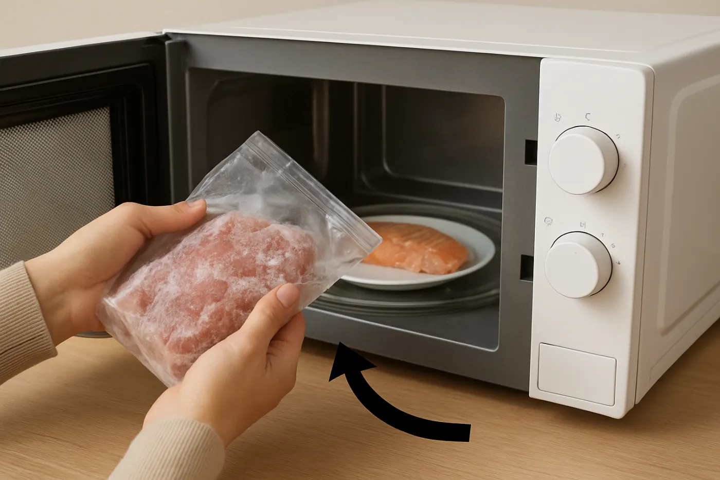 Як розморожувати продукти в мікрохвильовці: практична ілюстрація теми сторінки